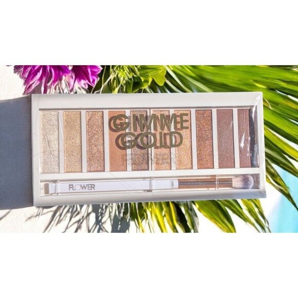 FLOWER BEAUTY By Drew Barrymore Shimmer + Shade Eyeshadow Palette Gimme Gold New - Picture 3 of 4